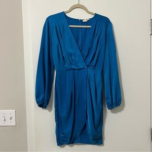 Entro Deep V-Neck Blue Dress